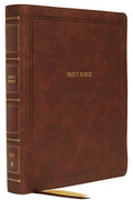 NKJV, Reference Bible, Wide Margin Large Print, Leathersoft, Brown, Red Letter, Comfort Print - MPHOnline.com