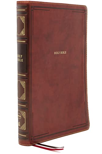 NKJV Holy Bible, Giant Print Center-Column Reference Bible, Brown Leathersoft, 72,000+ Cross References, Red Letter, Comfort Print: New King James Version - MPHOnline.com