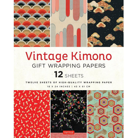 Vintage Kimono Gift Wrapping Papers - 12 Sheets - MPHOnline.com