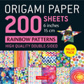 Origami Paper 200 sheets Rainbow Patterns 6" - MPHOnline.com