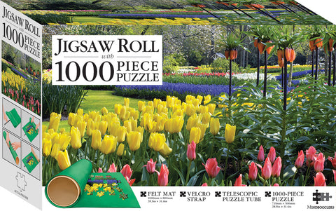 Jigsaw Roll With 1000 Piece Puzzle Springtime Tulips - MPHOnline.com