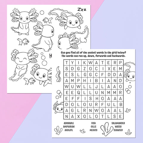 Adorable Axolotls Colouring and Activity Set - MPHOnline.com