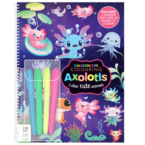 Kaleidoscope Coloring Axolotls & Other Cute Animals - MPHOnline.com