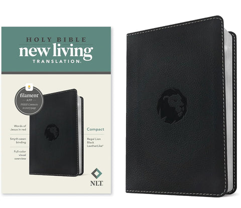 NLT Compact Bible (Regal Lion Black, Red Letter) - Tyndale House - MPHOnline.com