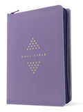 NLT Compact Bible - Giant Print Zipper Bible Diamond Lavender - Tyndale House - MPHOnline.com
