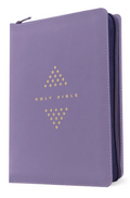 NLT Compact Bible - Giant Print Zipper Diamond Lavender - Tyndale House - MPHOnline.com