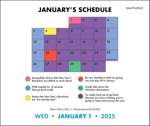 Visual Learner's Guide to 2025 Day-To-Day Calendar - MPHOnline.com