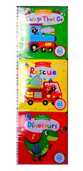 My First Touch And Find 3 Book Set - Things That Go, Rescue, Dinosaurs - MPHOnline.com