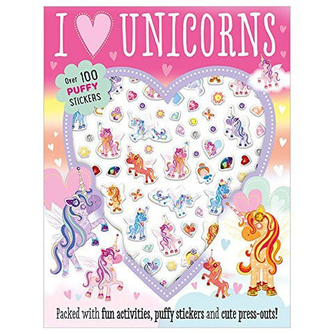 I Love Unicorns Puffy Sticker Activity - MPHOnline.com