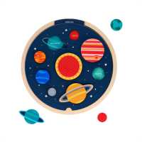 Multi-Language Solar System Wooden Tray Puzzle - MPHOnline.com