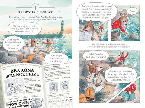 A look inside Ivy and Bearlock Holmes #02: The Mystery of the Dinosaur Fossil - Magic Cat Publishing - MPHOnline.com