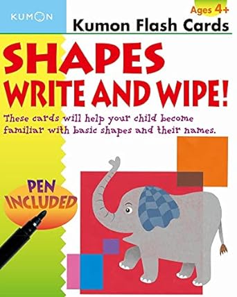 Kumon Flash Cards Shapes Write & Wipe! Ages 4+ (9781934968420) - MPHOnline.com