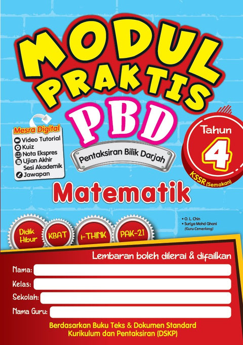 Modul Praktis PBD Mate Tahun 4  '23 - MPHOnline.com