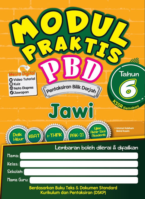 Modul Praktis PBD Jawi Tahun 6  '23 - MPHOnline.com