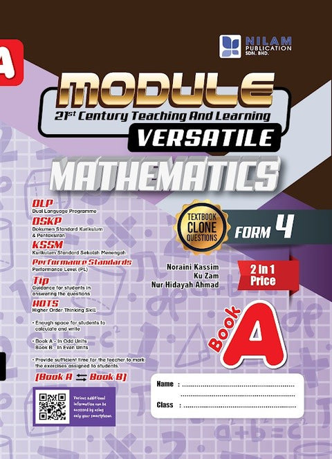 Module Versatile 21st Century Teaching & Learning Mathematics Form 4 Book A - MPHOnline.com