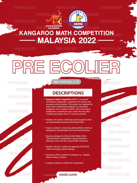 Kangaroo Mathematics Competition Malaysia 2022 (Pre Ecolier) - MPHOnline.com