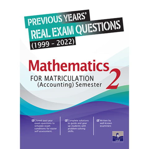 Real Exam Questions Mathematics (Accounting) for Matriculation 2 - MPHOnline.com