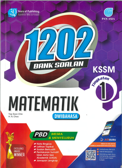 1202 Bank Soalan  Matematik Tingkatan 1 KSSM (Dwibahasa) - MPHOnline.com