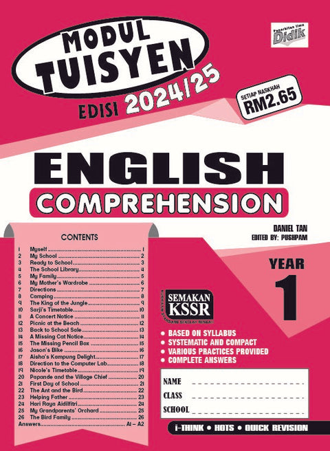 Modul Tuisyen Edisi 2024/25 Bahasa Inggeris Year 1 Comprehension - MPHOnline.com