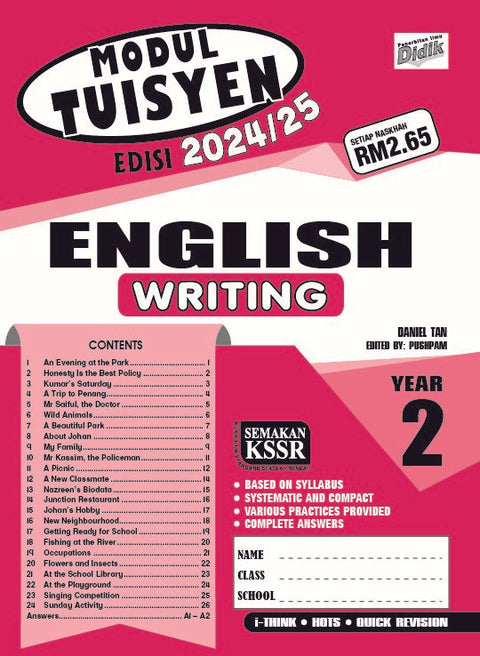 Modul Tuisyen Edisi 2024/25 Bahasa Inggeris Year 2 Writing - MPHOnline.com