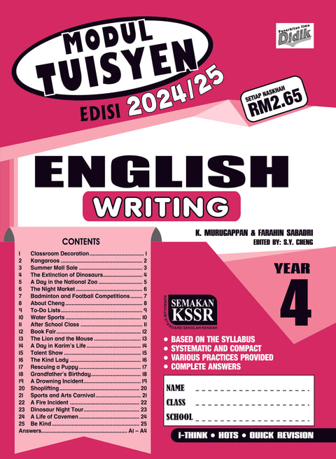 Modul Tuisyen Edisi 2024/25 Bahasa Inggeris Year 4 Writing - MPHOnline.com