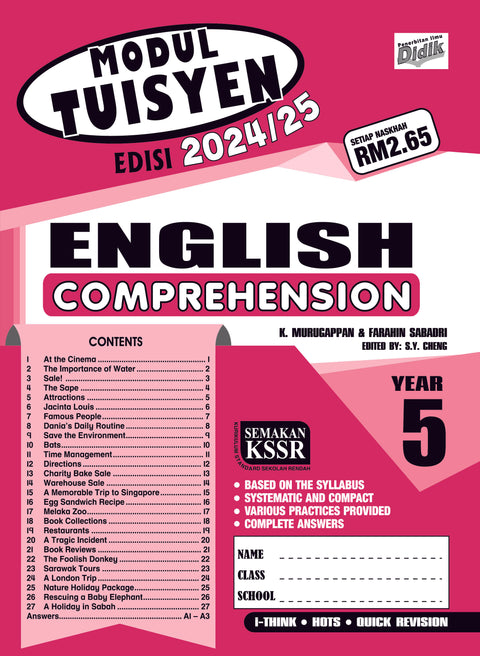 Modul Tuisyen Edisi 2024/25 Bahasa Inggeris Year 5 Comprehension - MPHOnline.com