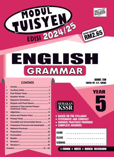 Modul Tuisyen Edisi 2024/25 Bahasa Inggeris Year 5 Grammar - MPHOnline.com