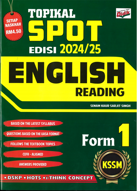 Topikal SPOT Edisi 2024/25 KSSM English Reading Form 1 - MPHOnline.com