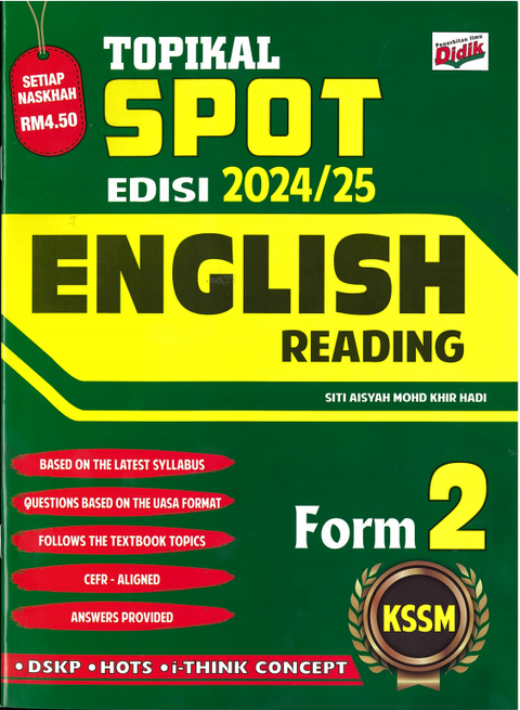 Topikal SPOT Edisi 2024/25 KSSM English Reading Form 2 - MPHOnline.com