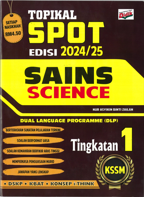 Topikal SPOT Edisi 2024/25 KSSM Sains / Science Tingkatan 1 - MPHOnline.com