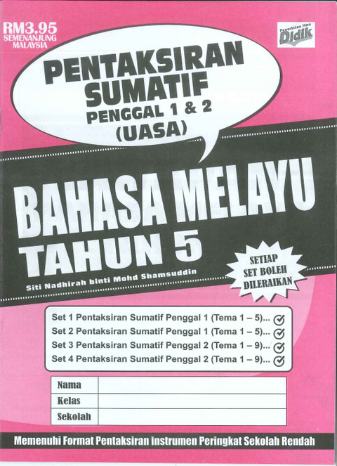 Pentaksiran Sumatif Penggal 1 &2 ( UASA) Bahasa Melayu Tahun 5 - MPHOnline.com