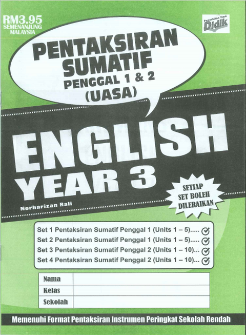 Pentaksiran Sumatif Penggal 1 &2 ( UASA) English Year 2 - MPHOnline.com