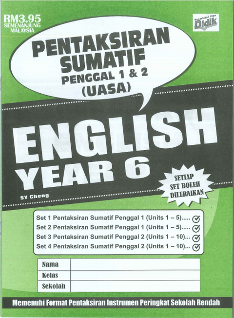 Pentaksiran Sumatif Penggal 1 &2 ( UASA) English Year 6 - MPHOnline.com