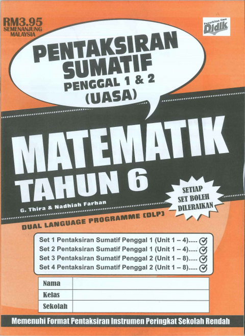 Pentaksiran Sumatif Penggal 1 &2 ( UASA) Matematik Tahun 6 - MPHOnline.com