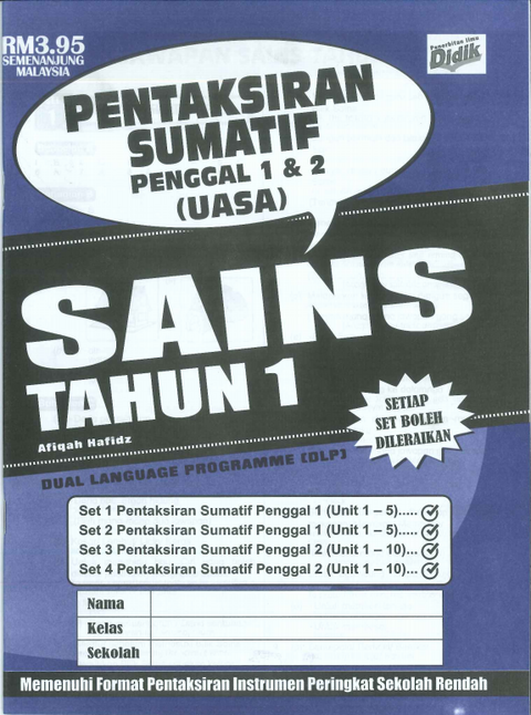 Pentaksiran Sumatif Penggal 1 &2 ( UASA) Sains Tahun 1 - MPHOnline.com