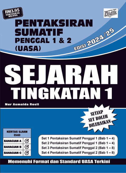 Pentaksiran Sumatif Penggal 1 & 2 (UASA)  Sejarah Tingkatan 1 ( Edisi 2024/25) - MPHOnline.com