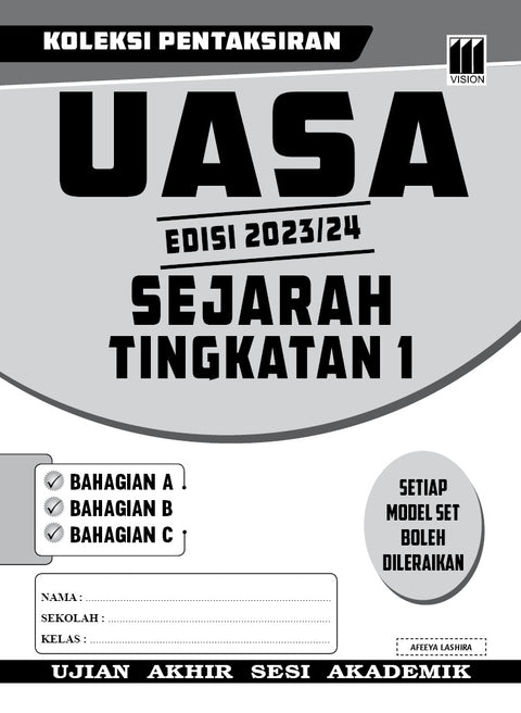 Koleksi pentaksiran UASA Edisi 2023/24 Sejarah Tingkatan 1 - MPHOnline.com