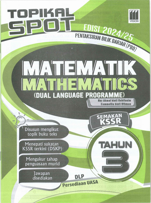 Topikal SPOT Edisi 2024/25 Matematik/ Mathematics( Dual Language Programme) Tahun 3 - MPHOnline.com