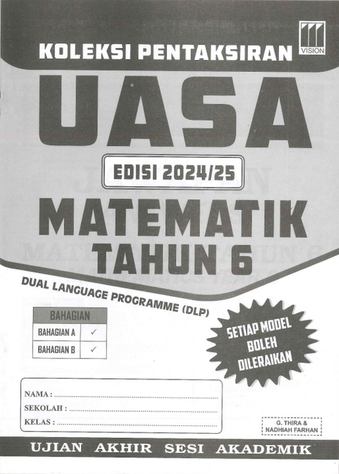 Koleksi Pentaksiran UASA Edisi 2024/25 Matematik Tahun 6 - MPHOnline.com