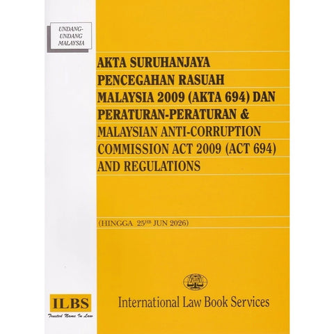 Akta Suruhanjaya Pencegahan Rasuah Malaysia 2009 (Akta 694) [Hingga 25hb Jun 2026] - MPHOnline.com