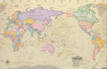 World Map Vintage Style (Laminated) - World Express Mapping - MPHOnline.com