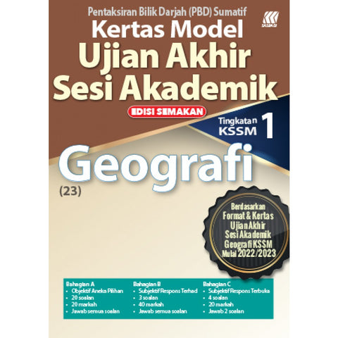 Kertas Model UASA KSSM Geografi Ting. 1 (Edisi Semakan) - MPHOnline.com