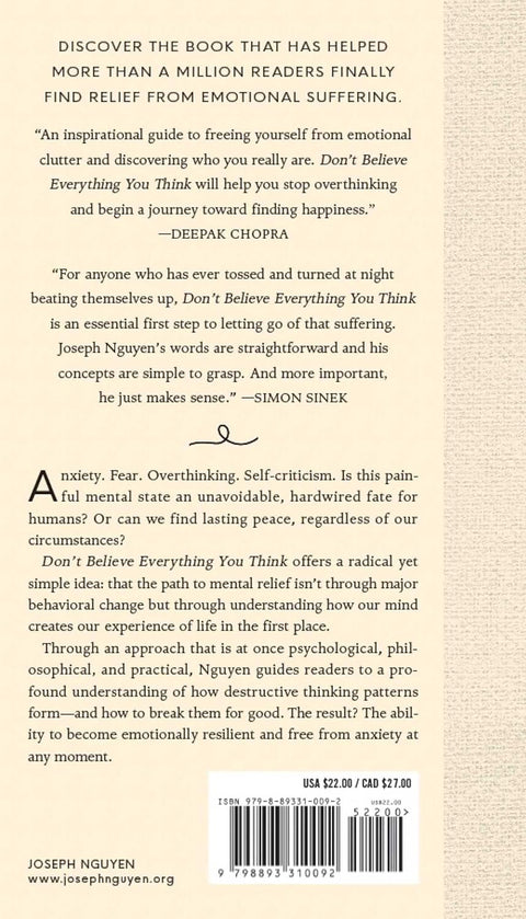 Don't Believe Everything You Think (Expanded Edition): Why Your Thinking Is The Beginning & End Of Suffering (Hardcover) - MPHOnline.com