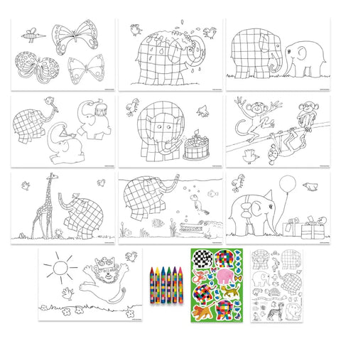 A4 Colouring Set - Elmer - MPHOnline.com