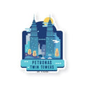 Luggage Sticker AS01 Petronas Twin Towers Night View - MPHOnline.com