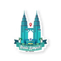 Luggage Sticker AS02 Petronas Twin Towers Day View - MPHOnline.com