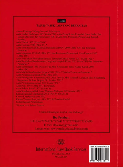 Akta Perlindungan Saksi 2009 (Akta 696) & Akta Perlindungan Pemberi Maklumat 2010 (Akta 711)(Bilingual) - Hingga 25/6/2026 - MPHOnline.com