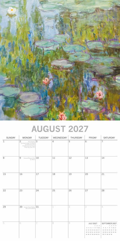 2027 Square Wall Calendar Monet (RR271110) - MPHOnline.com