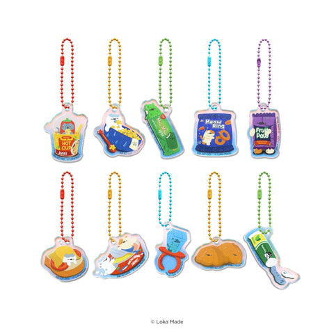 Loka Made BB-AC-001 Kaychain: Meowmart Acrylic Charm Set A