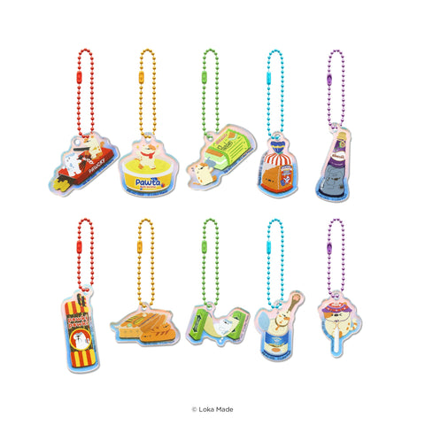 Loka Made BB-AC-002 Kaychain: Meowmart Acrylic Charm Set B